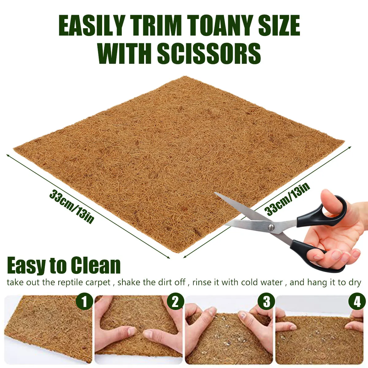 10-50Pcs Chicken Nesting Pads Natural Coconut Palm Hens Nest Bedding Mats 13x13inch multi-role Poultry Supplies for Laying Eggs