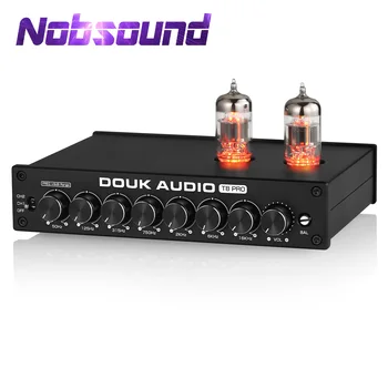 Nobsound 하이파이 EQ 이퀄라이저 진공관 밸런스드 XLR 스테레오 RCA 프리 앰프, 데스크 스피커용 톤 컨트롤 포함, 7 밴드