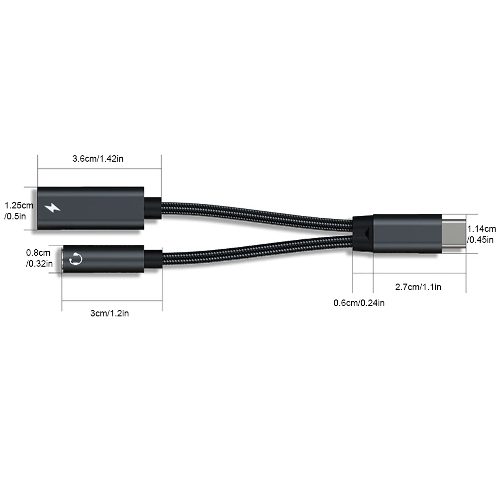 USB C Ÿ AUX ̺ , 3.5mm, PD 60W  , 3.5mm  , ¿