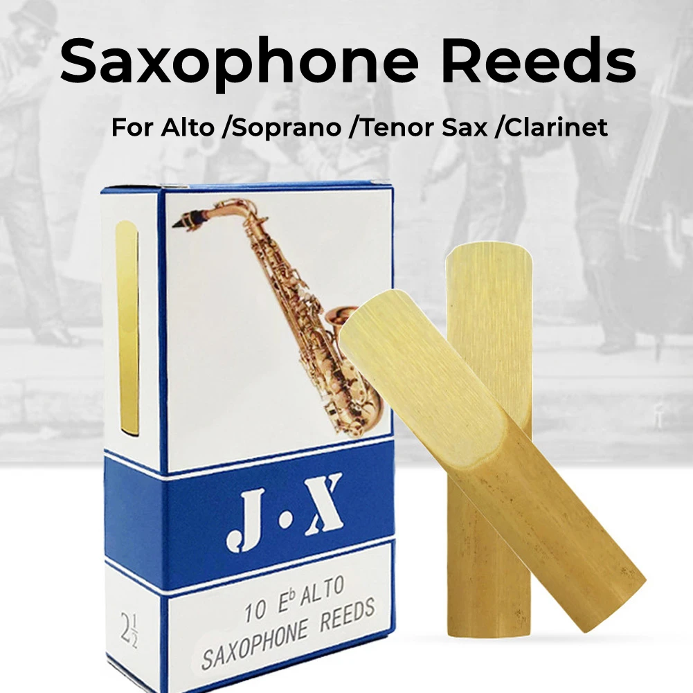 

10 Pcs Saxophone Reeds Strength 2.5 For Alto Soprano Tenor Sax Clarinet Reed Professionals Beginner Musical Instruments