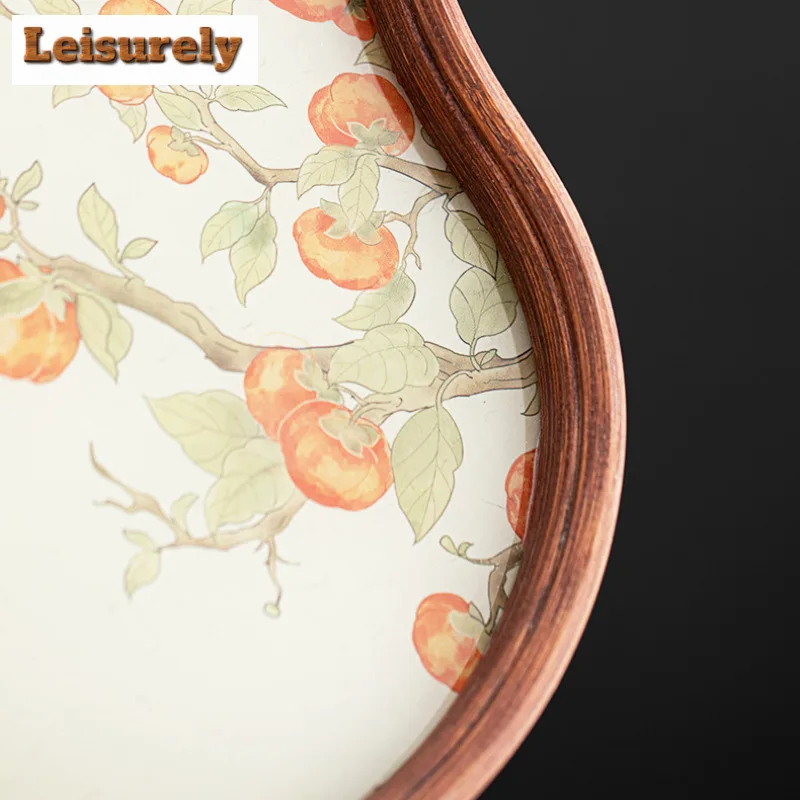 Persimmon Ruyi Bamboo Color Begonia Tea Tray Dessert Candy Tray Coffee Storage Board Decorative Tray Dishes For Serving Teaware