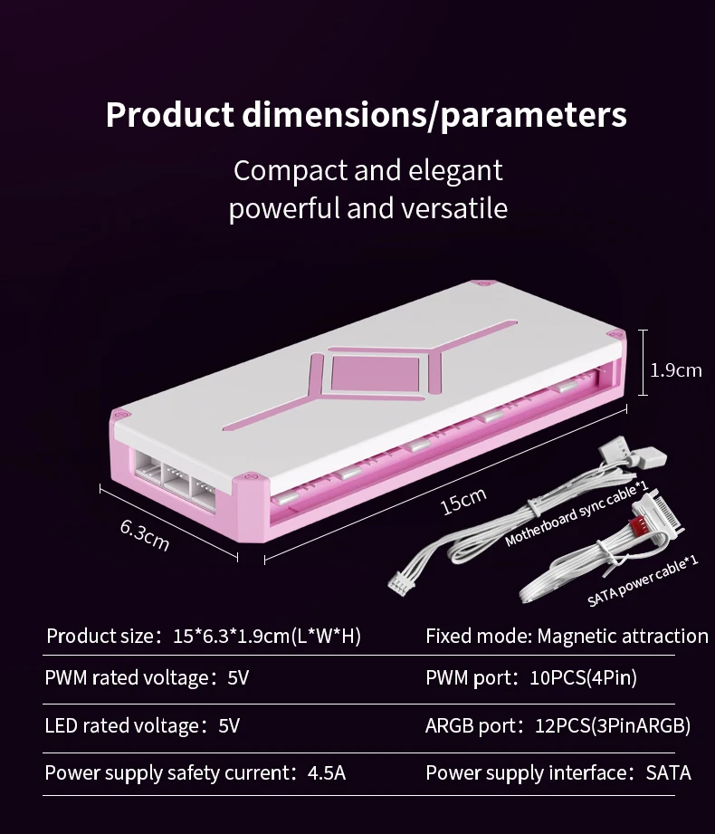 Meteor light effect ARGB Fan Controller With 4Pin PWM For Computer Cooling SYNC