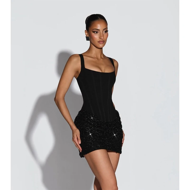 Women Sexy Sequin Patchwork Sling Mini Dress Lady Chic Off-shoulder Backless Waist Cinching Slim Short Dresses Club Party Gowns Sa4295d41181f4badb196a0f82f5c51deT