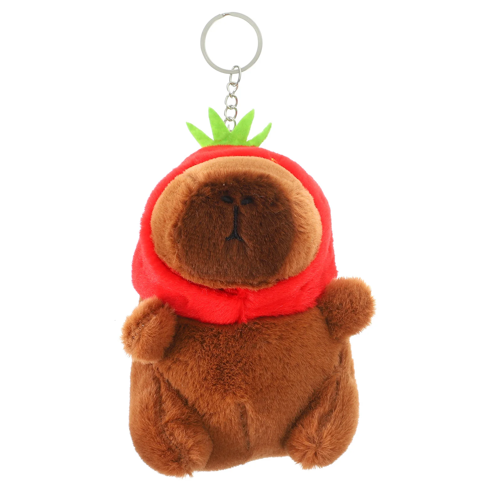 

Stuffed Capybara Keychain Strawberry Capybara Plush Pendants Schoolbag Plush Capybara Figure Keyrings Toys Cute Capybara Animals