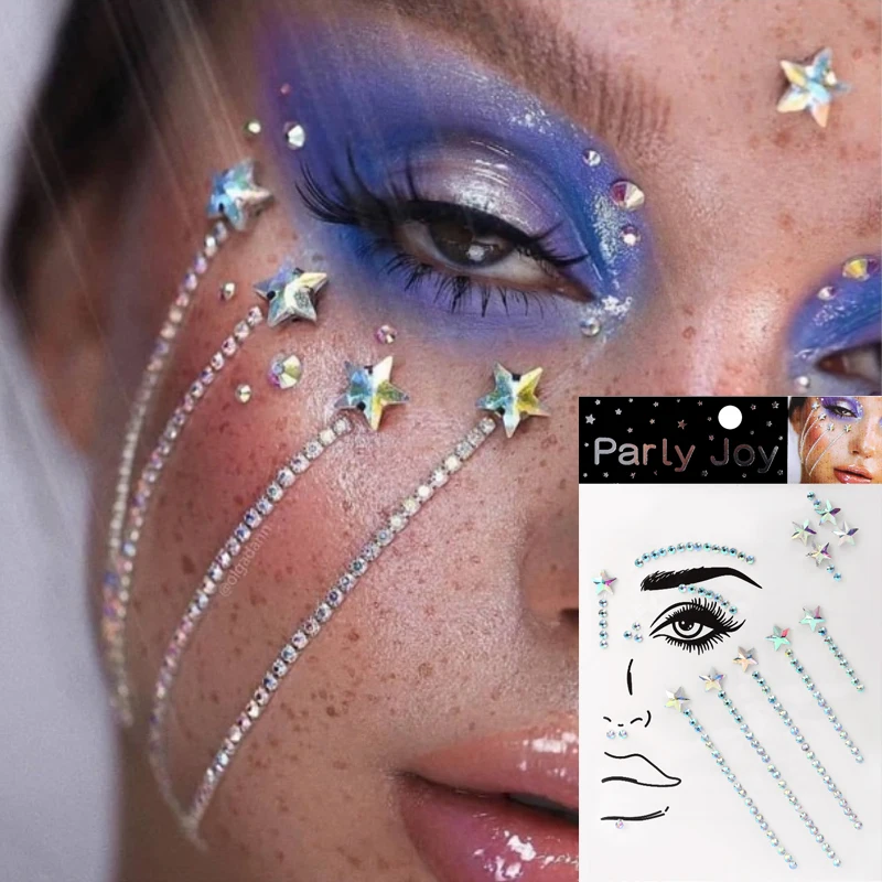 9 Styles Body Paint Glitter Festival Party Face Makeup Gems Rhinestone  Jewel Body Tattoo Stickers Eye Gems Stickers Makeup - Price history &  Review, AliExpress Seller - BetterDo Store