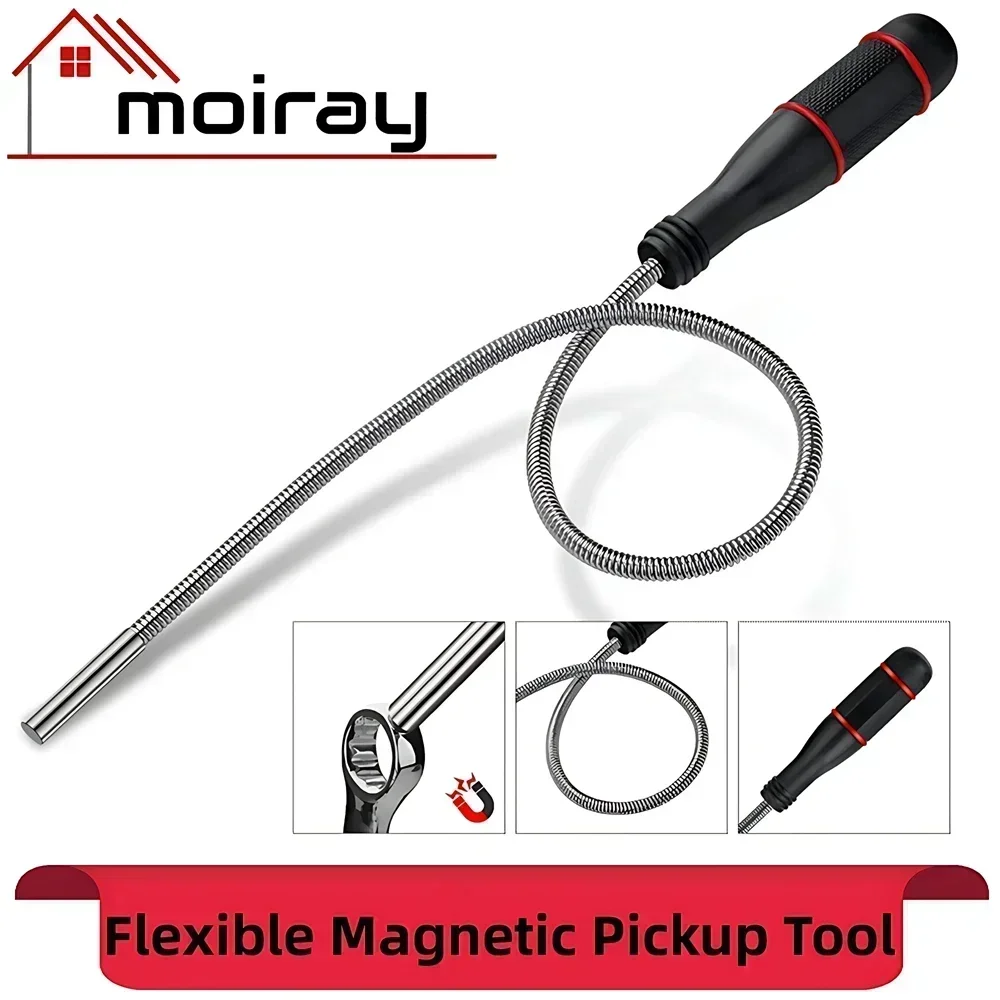 Flexible Magnetic Pickup Tool 25Inch Flexible Bend-It Magnet Snake Pick-Up Bendable Retriever Stick for Garbage/Keys/ Bolts,Nuts