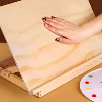 Portable Art Easel Set 2 in 1 Foldable Drawing Easel Adjustable Drawing Board Writing Utensil Ledge Wooden Sketch Board for Desk 5