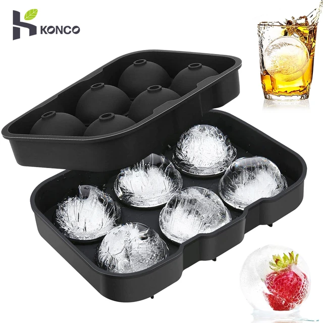 6 Grid Ice Cube Mold DIY Round Ice Cube Maker Silicone Ice Tray