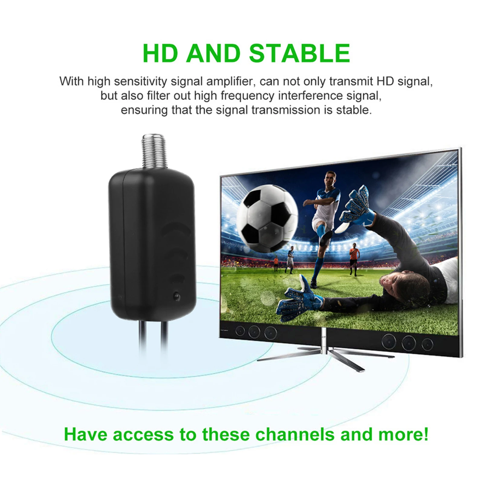 HDTV Antenna Amplifier 4K Low Noise High Gain TV Signal Amplifier UHD Televisions Accessories