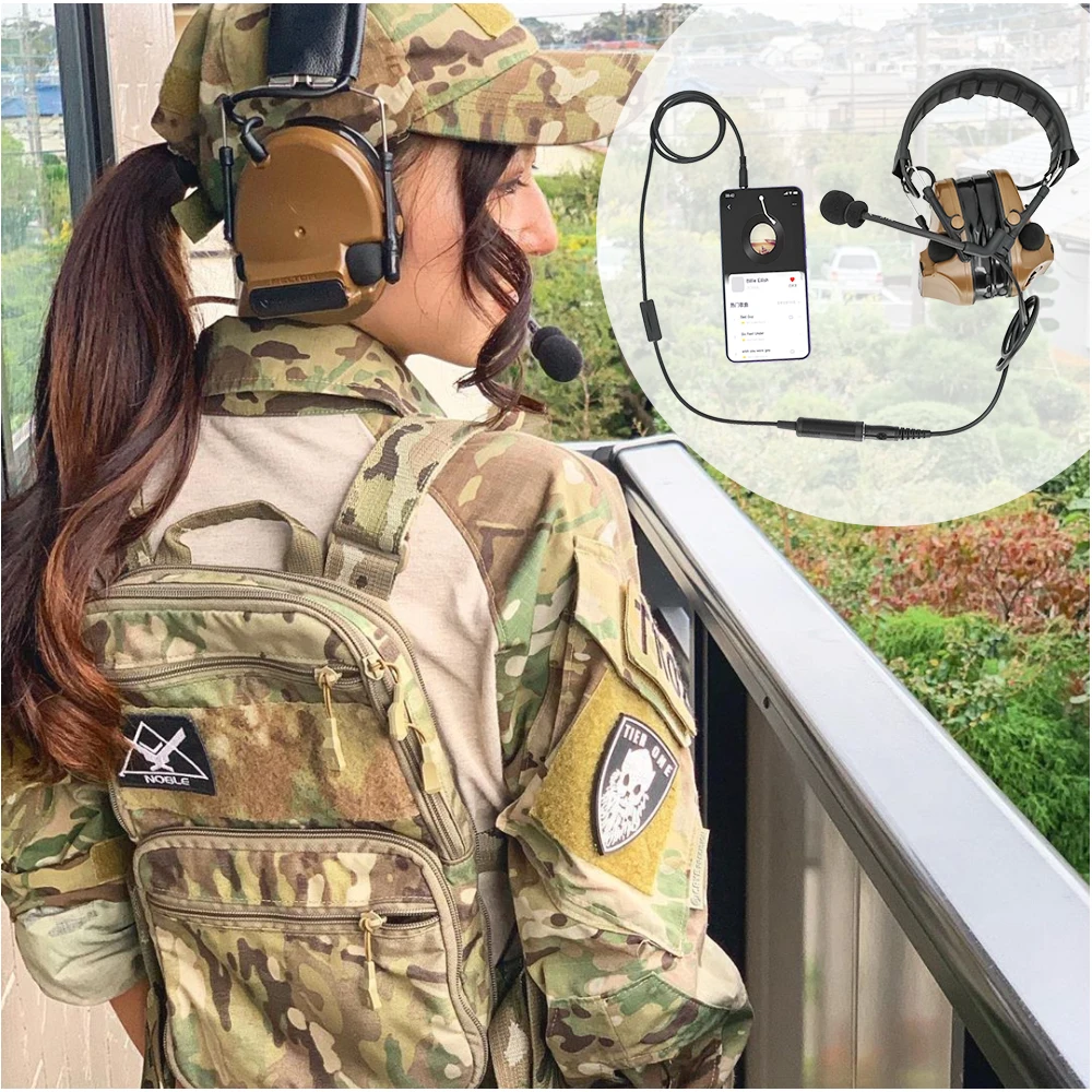 Mobile Phone Mini PTT Tactical Headset Accessories Mobile Phone Plug 3.5mm for MP3 Music Adapter Apple Samsung HTC Etc.