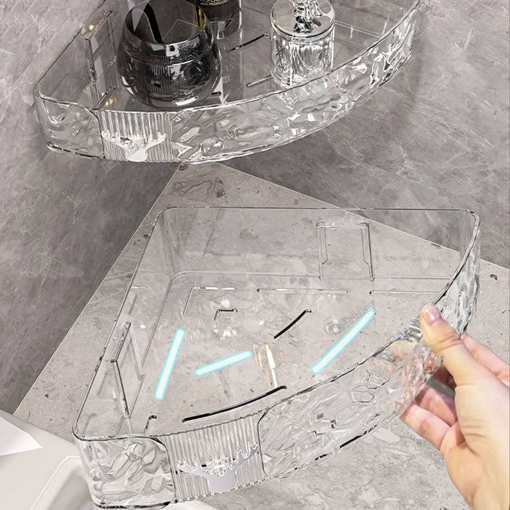 Water Ripple Triangular Shelf High Value Corner Bathroom Shelf Bathroom Shelf Corner Space Storage Rack 3