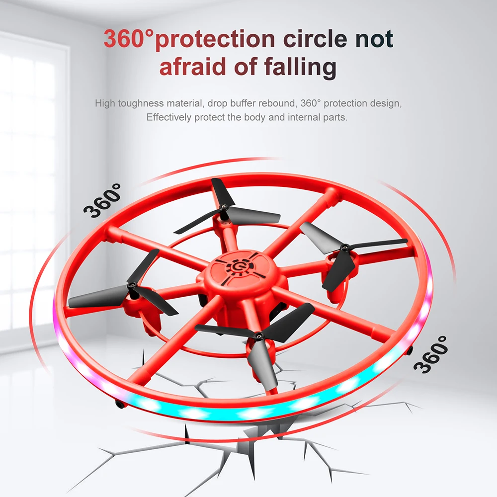 

S126 Mini RC UFO Drone Flashing Light Hand Sensing Helicopter Infrared Quadcopter Remote Control Flip Drones Toys For Boys