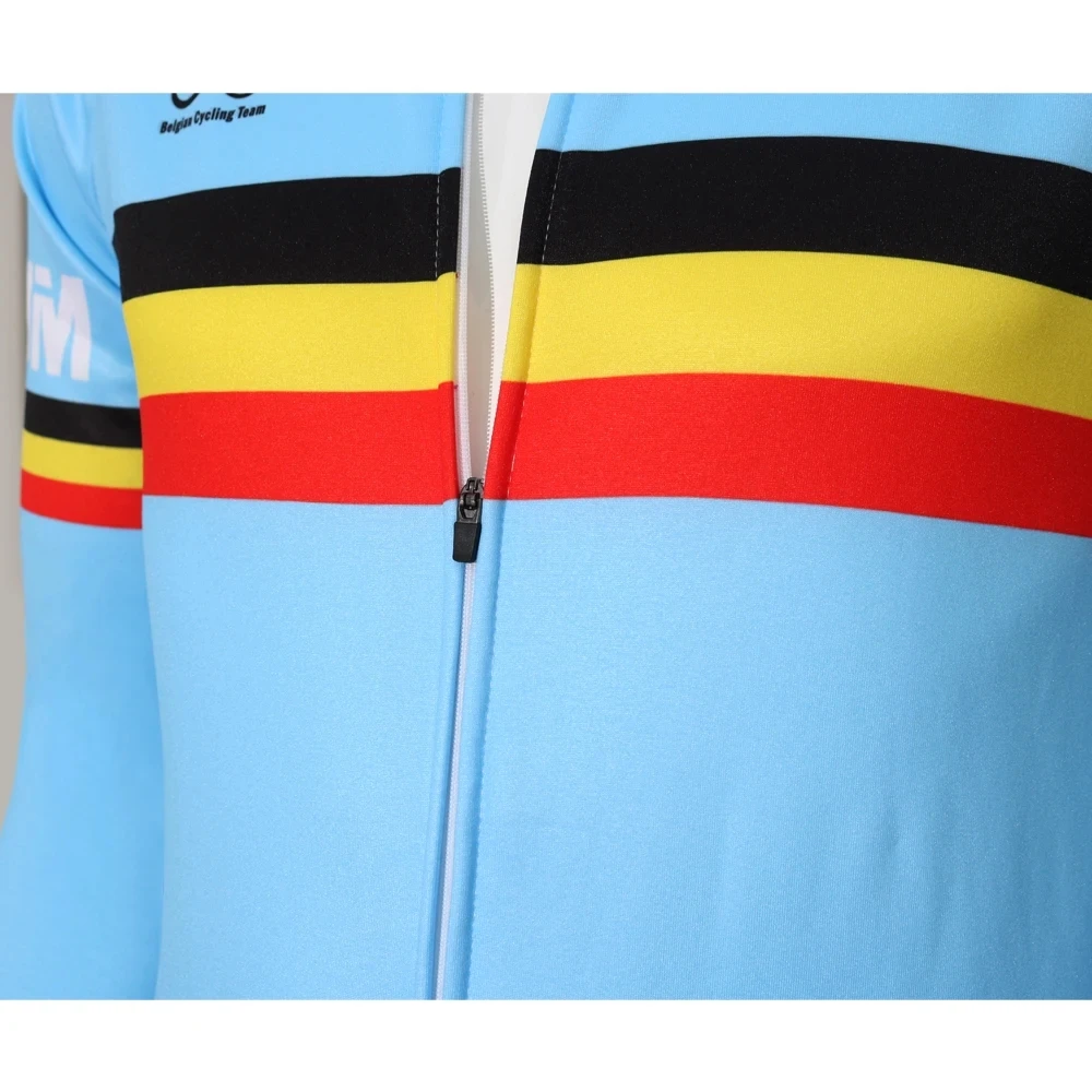 Men's Long Sleeve Pro Team Cycling Jersey, Blue - Lightweight Downhill Winter Racing Wear