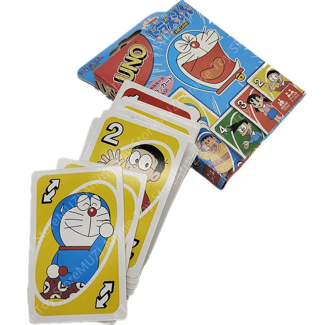 Mattel Uno Doraemons Poker Cartoon Anime Games Cards Real Family Funny Multiplayer Game Poker Kids Fun Playing Cards Toys Gifts 3