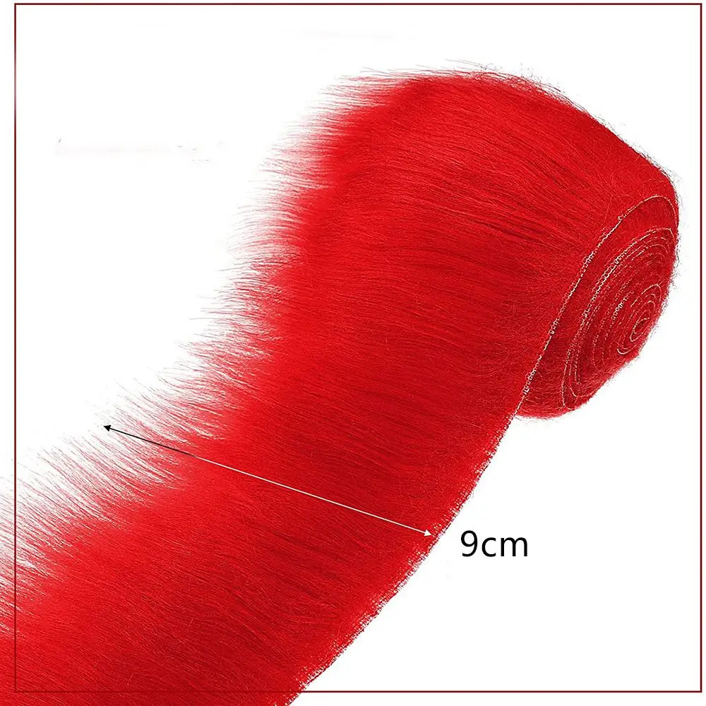 1Pc Faux Fur Ribbon Tape Trim Fabric Roll Plush Fur Stripe Long Plush Fur Fabric Winter Costume Apparel Sewing Accessories