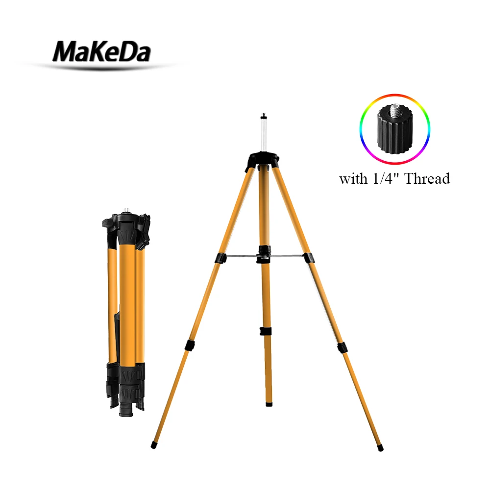 MaKeDa 1.2M/1.5M Laser Level Tripod 5/8 Thread Adjustable Height Thicken  Aluminum Stand with 1/4 Adapter Trípode Nivel Láser