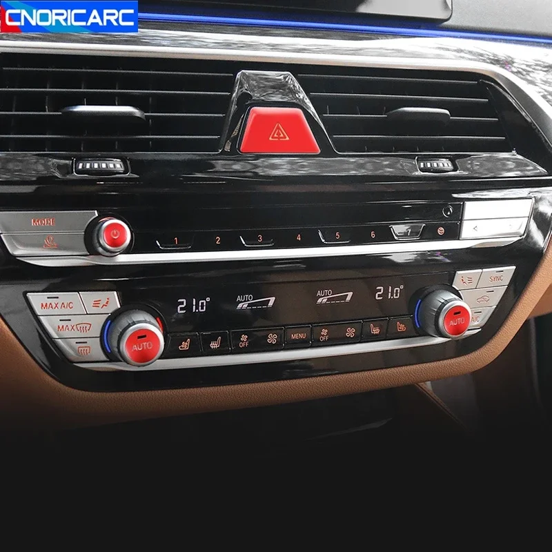 

Автомобильный Стайлинг консоль кондиционирование Предупреждение ждающая лампа кнопки крышка наклейки отделка для BMW 5 серии G30 G38 аксессуары для интерьера