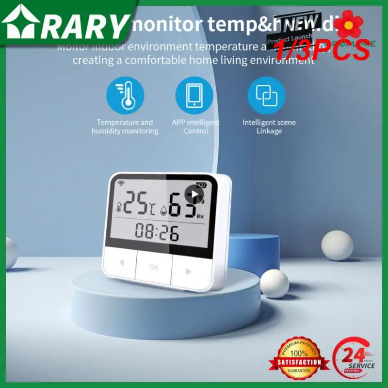 

1/3PCS Tuya WIFI Temperature Humidity Sensor Indoor Hygrometer Thermometer Detector Smart Life Remote Control Support Alexa