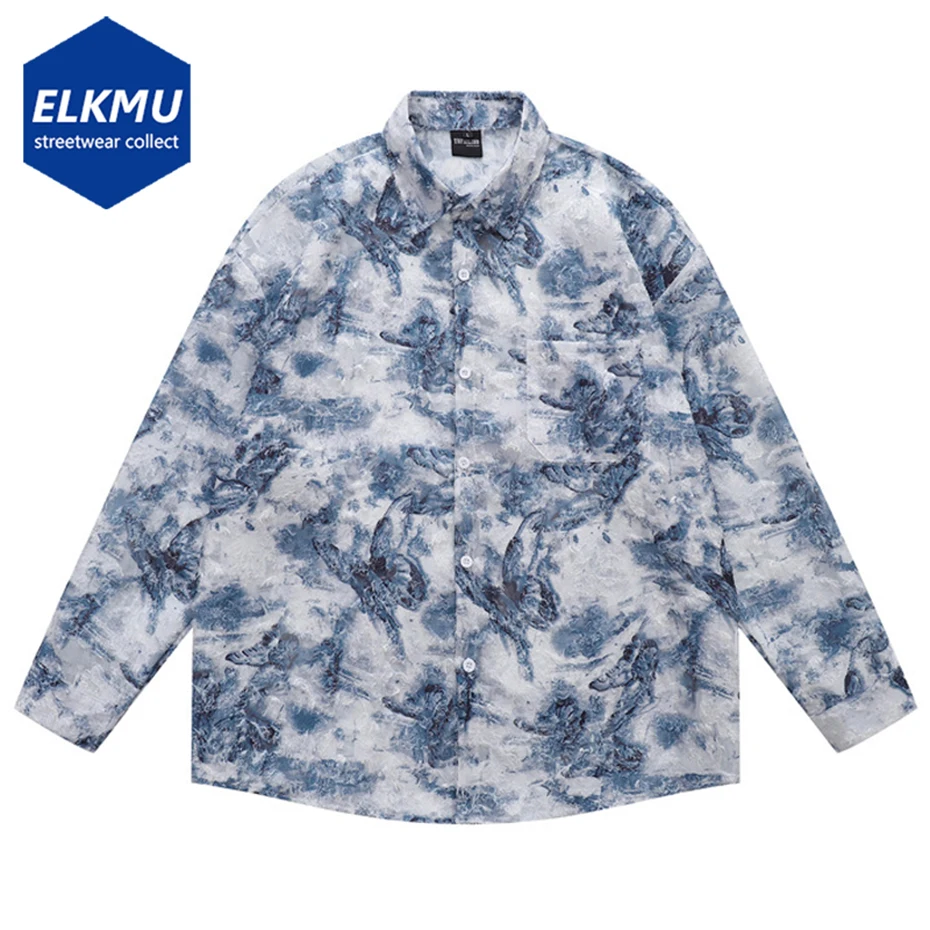 

Рубашка мужская с длинным рукавом и бабочкой, свободная Повседневная Блузка в японском стиле Харадзюку, винтажная блузка на пуговицах, большие размеры, в стиле хип-хоп