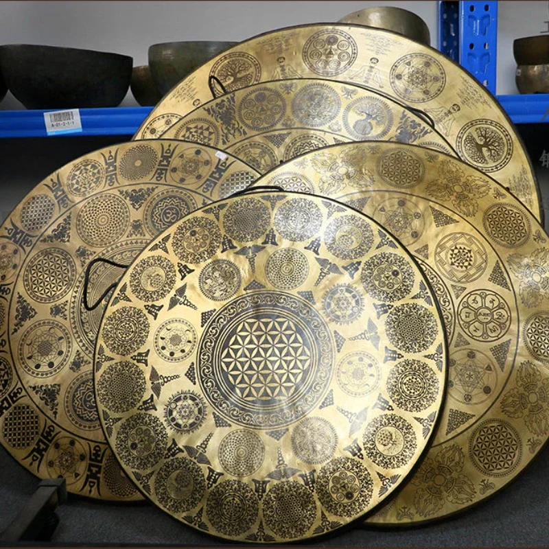 Nepalese Handmade Gongs Multiple Styles Copper Gongs Percussion Music Instruments Sound Wave Therapy Calms The Mind Appease