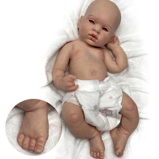 16 Inch Full Solid Silicone Bebe Reborn Doll Unpainted DIY Boneca Reborn  Corpo De Silicone bebe Reborn Corpo De Silicone Inteiro