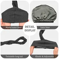 Men Fashion Vintage Halo Turban Solid Casual Style Head Wrap For Decoration Double-layer Breathable Head Scarf Elastic Caps 4