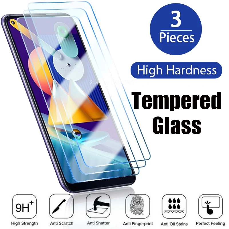 

Защитная пленка для Samsung A12 A22 A13 A14 S22 Plus A34 A54 A33 S21 S20 FE 5G A52S A10 A20E A30S A50 A70, закаленное стекло, 3 шт.