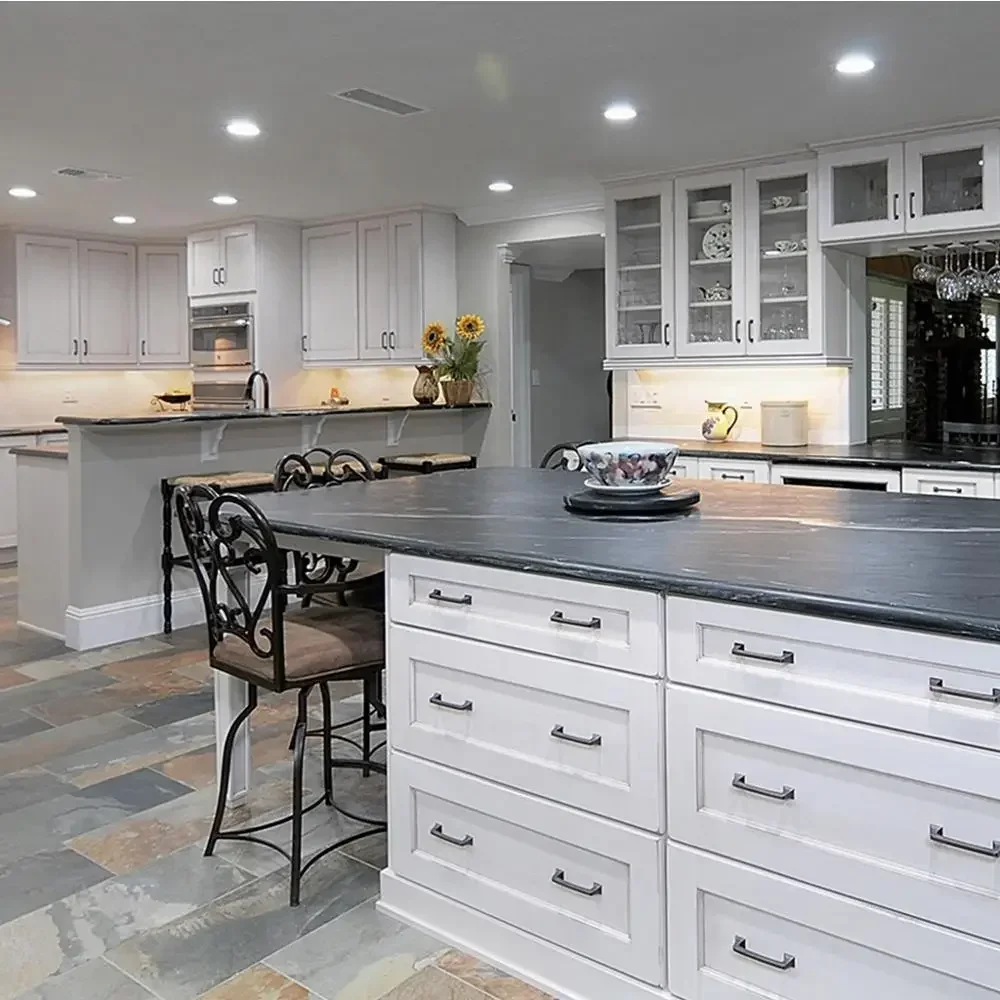 Modern Home Furniture Solid Cherry Wood White Kitchen storage cabinet set
