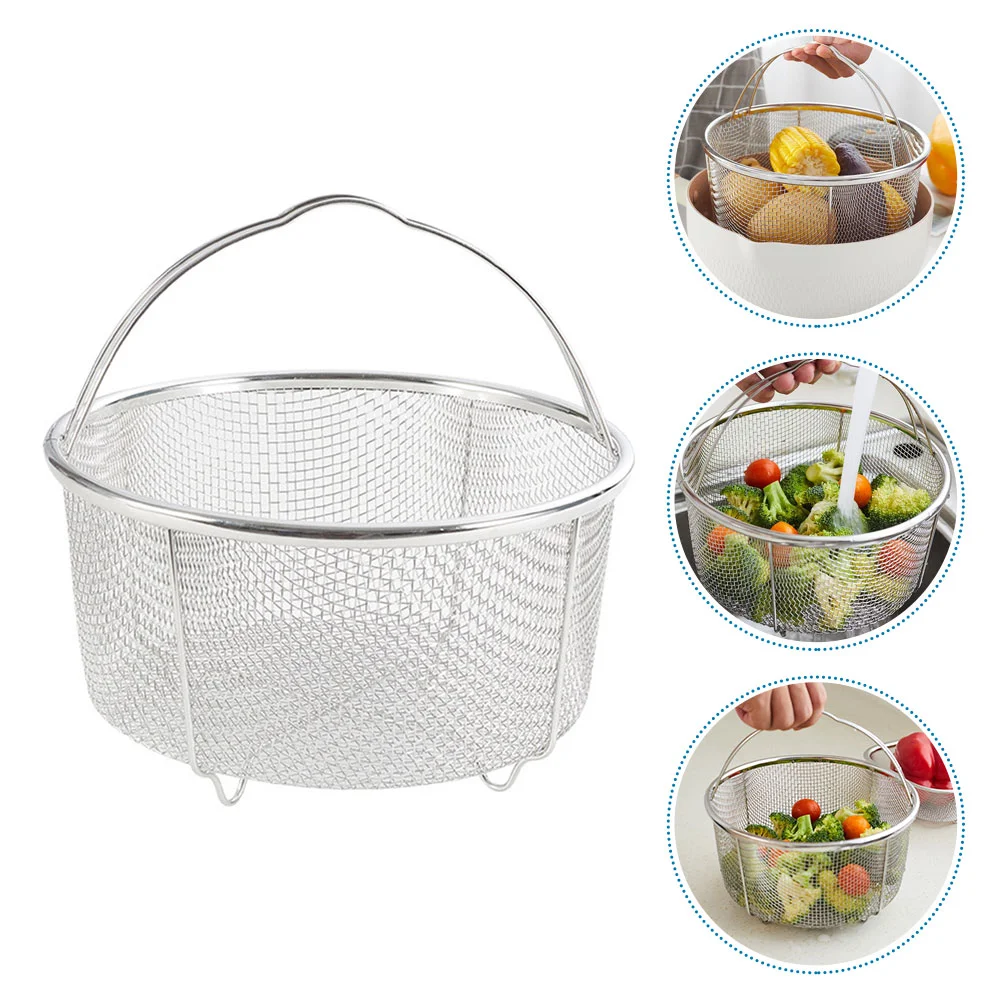 

Stainless Steel Fry Basket, Wire Mesh Frying Basket Handle, Kitchen Strainer Colander, Serving Food, 8Inch