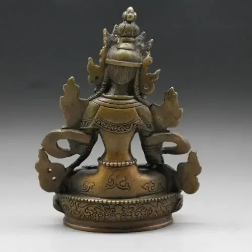 China collect exquisite Tibet Brass Tibetan Buddhism Statue ---- White tara 4