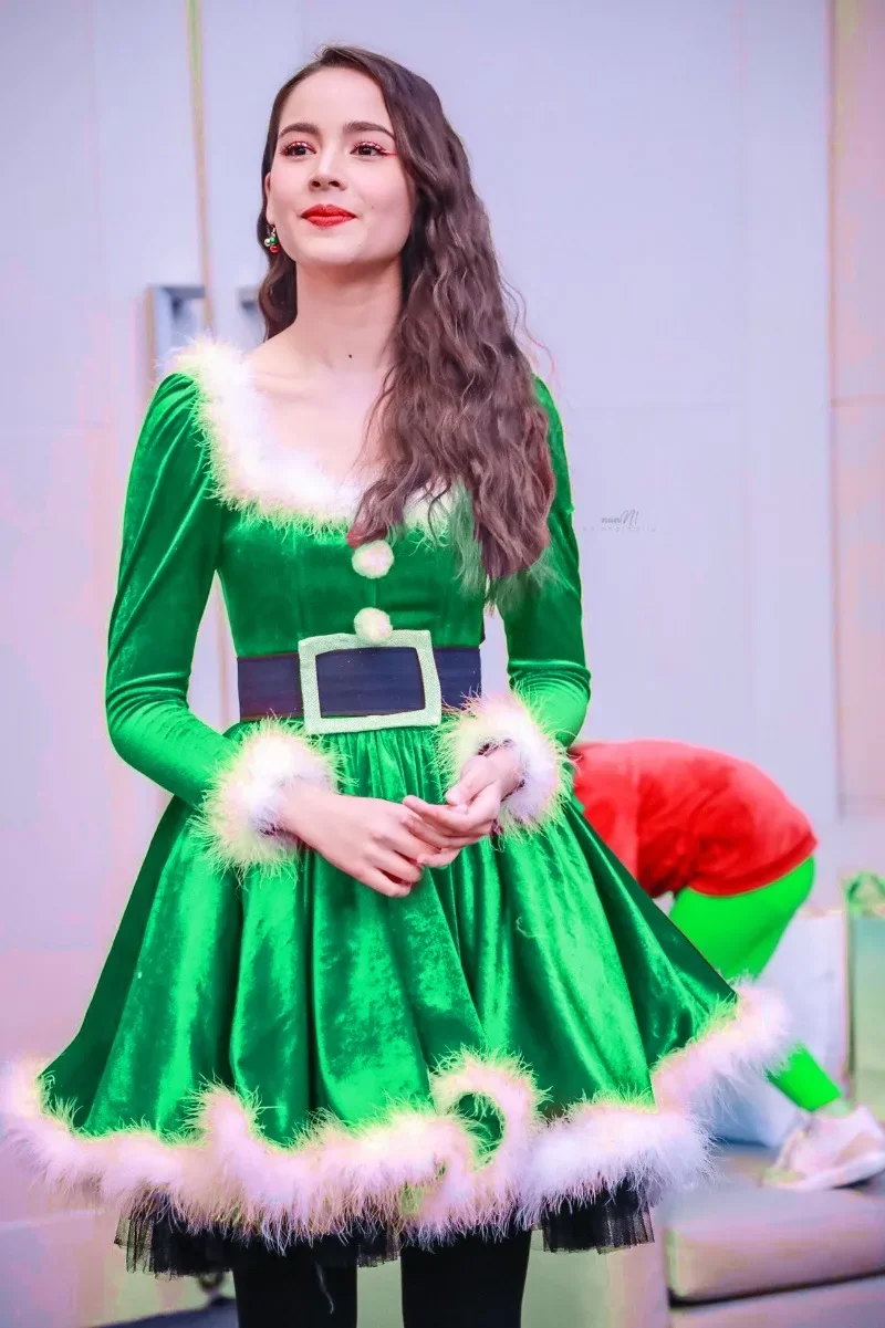 green christmas dress