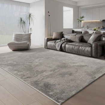 Tappeti moderni e minimalisti per soggiorno Tappeto grigio premium per arredamento camera da letto Tappeto da studio soffice e morbido in peluche Tappetino lavabile per la casa 1