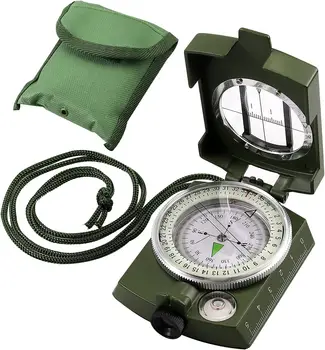 VINTEAM Compass, Military, Waterproof, Sighting, Bubble Levels, Carrying Bag, for Hiking, Camping, Climbing, Biking. 1