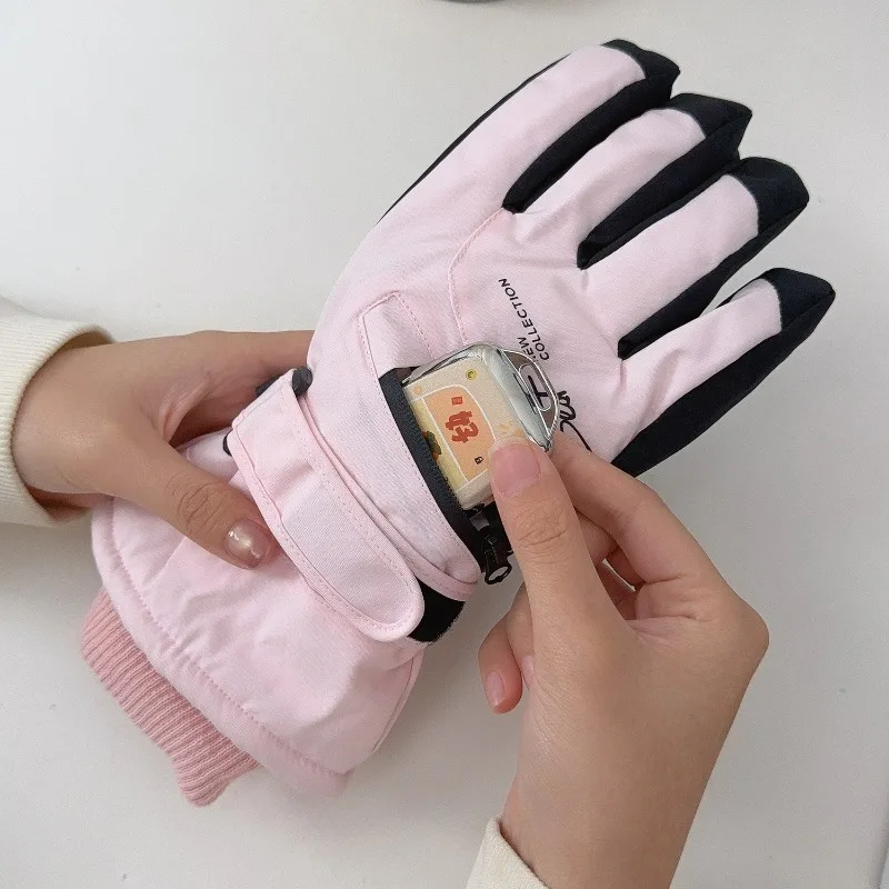 Cycling Gloves Non Slip Touch Ski Gloves Snowboard Accessories Waterproof Pocket Warm Men's and Women's Gloves Winter