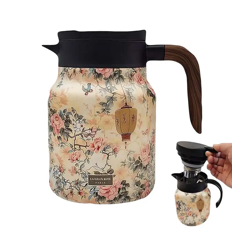 Vintage-Teekanne Mit Blumenmuster Und Integriertem  Produktbild-Vorschau 5