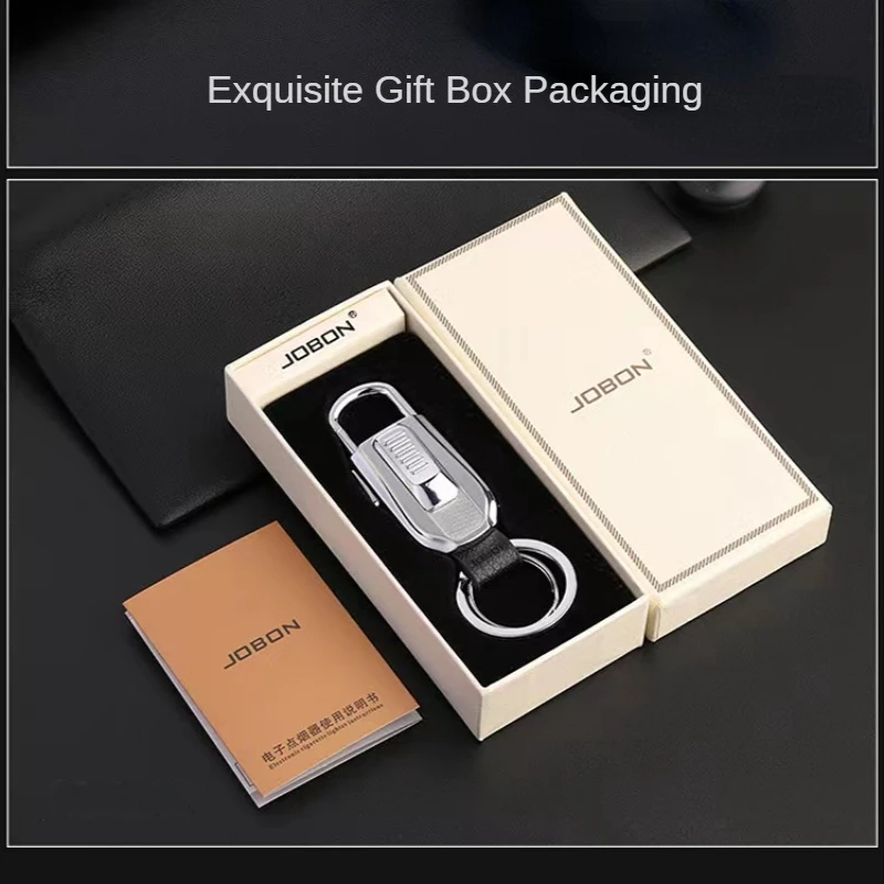 Electric USB Rechargeable Lighter Car Key Chain Pendant Cool Portable