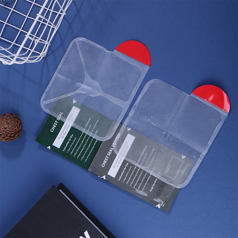 First Aid Kit Square Medical Chest Seal Vented Dressing Bandage Rescue
