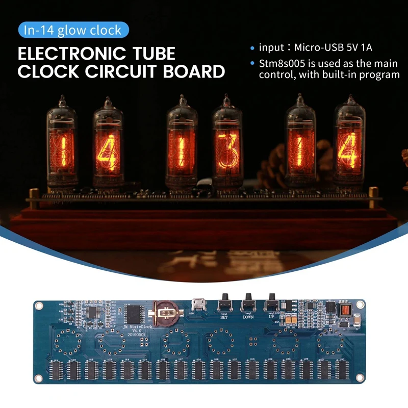 HOT-DIY In14 In4 Nixie Tube Clock Digital LED Clock Gift Circuit Board Kit , PCBA No Tubes 3