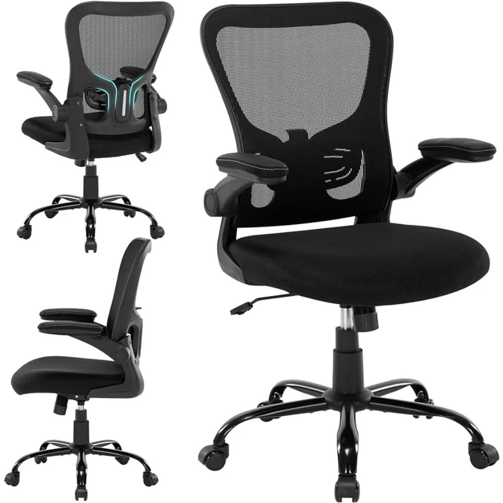 

Adjustable Height and Flip-up Armrests Chair Swivel Executive Task Chair Passed Office Chairs Black chair