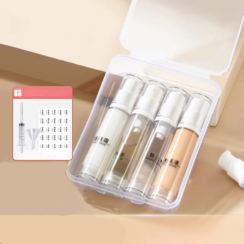 

1 Set 5-15ML Clear Empty Refillable Airless Vacuum Pump Cream Lotion and Spray Portable Bottle Set Sample Packing for Toiletries