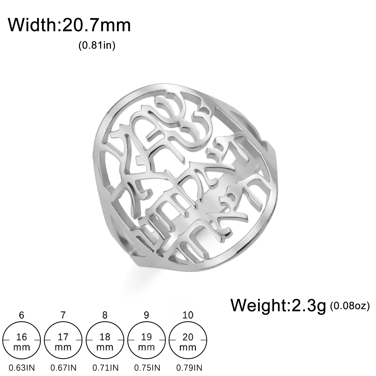 LIKGREAT Women Shema Ring Hebrew Kabbalah Jewish Faith Prayer Judaica  Jewelry Religious Amulet Stainless Steel Gift - AliExpress, image size:1601x1601