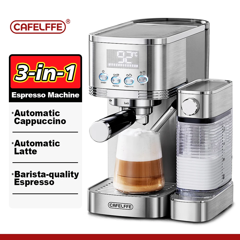 Cafelffe fully automatic Coffee Machine Espresso maker Cappuccino Latte Automatic Milk Froth cafeteria 20Bar Stainless Steels 6