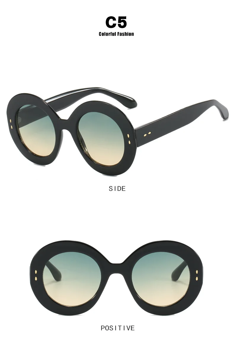 Trendige Reisnagel-Optik Übergroßer Runder Rahmen Damen-Sonnenbrille Markendesigner-Sonnenbrille Herren-Fahrbrille Reise-Brillen UV400 Gafas – Detail 11