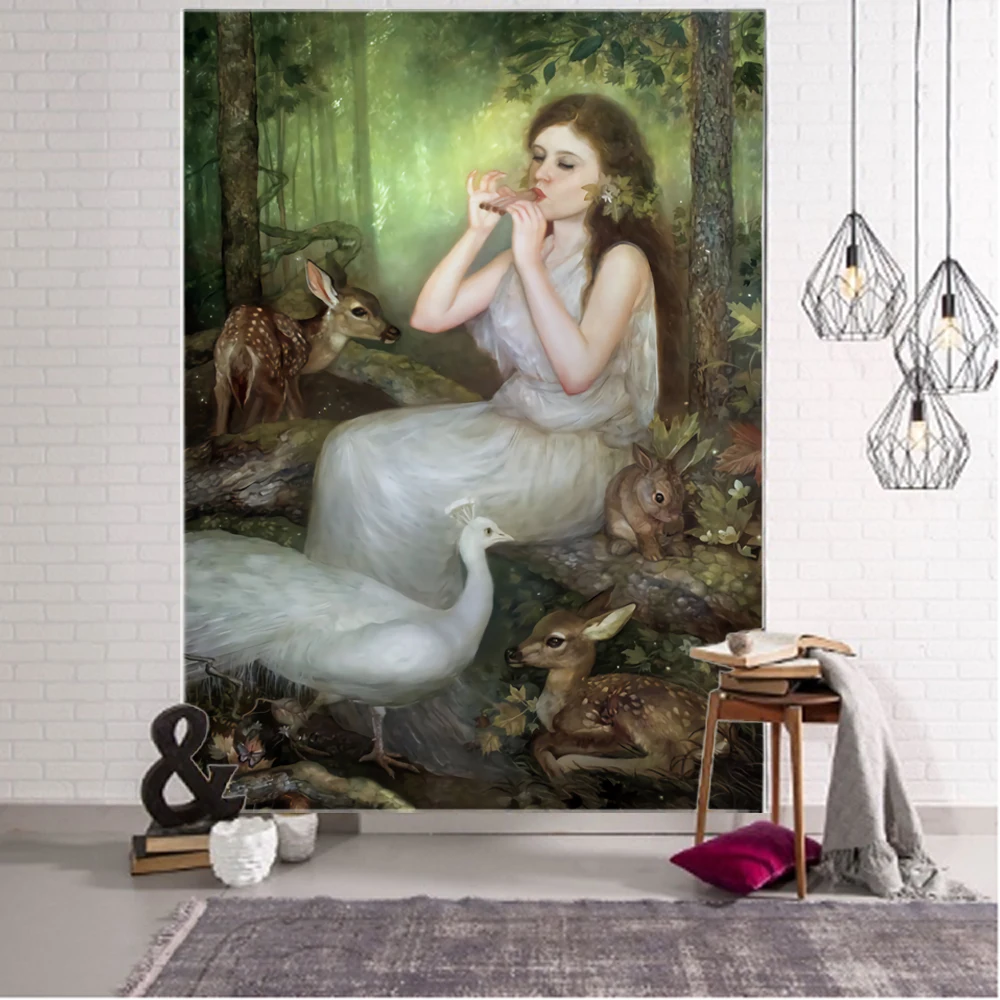 Classical boys and girls painting background decoration tapestry Classical figure painting background decoration tapestry