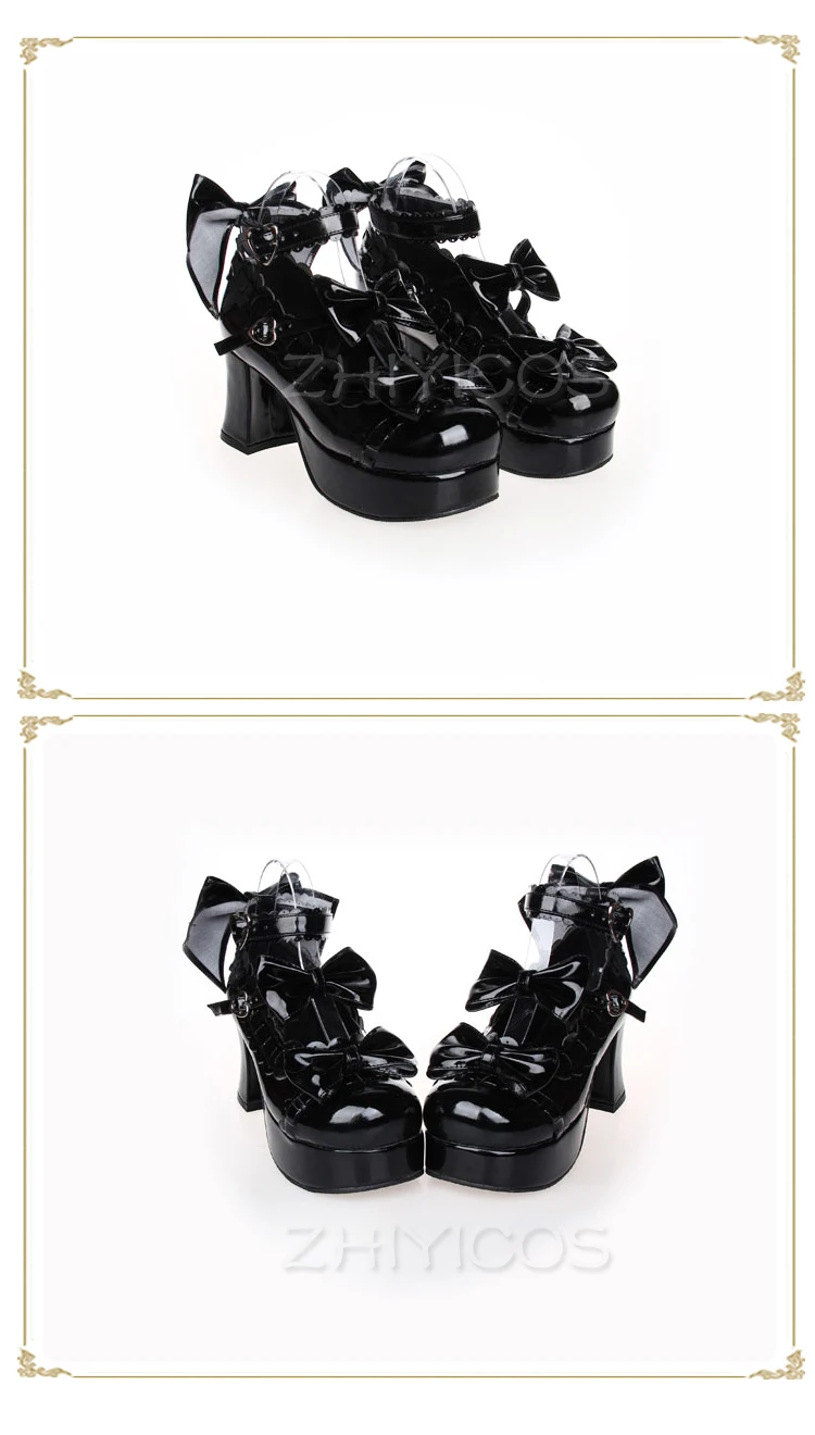 Neuer japanischer Stil Lolita Schuhe Mädchen Prinzessin Schuhe Hochhackige Schuhe mit Schleife 9
