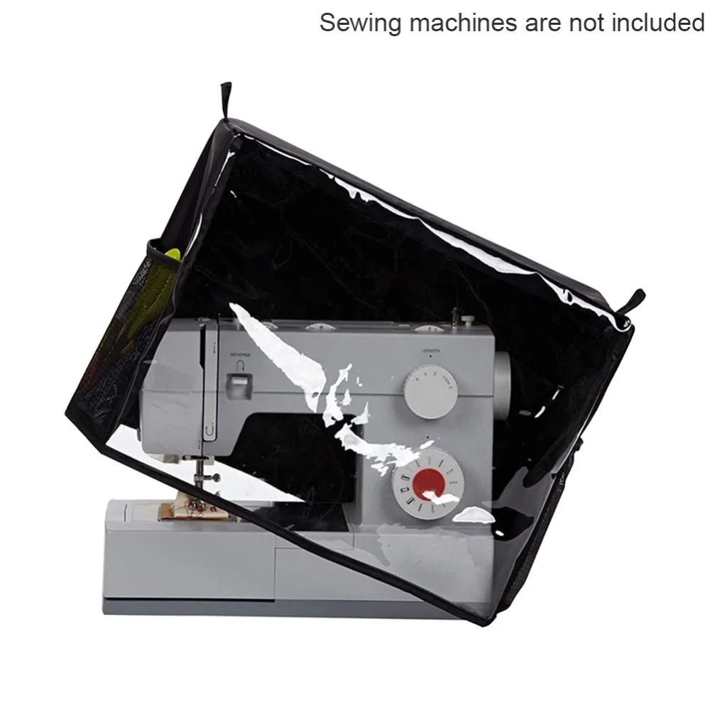 Accessories Quilted Solid Anti Dust PVC Protective Sewing Machine Cover Universal With 2 Lateral Pockets Reusable Portable Home sewing accessories,sewing machine bag
