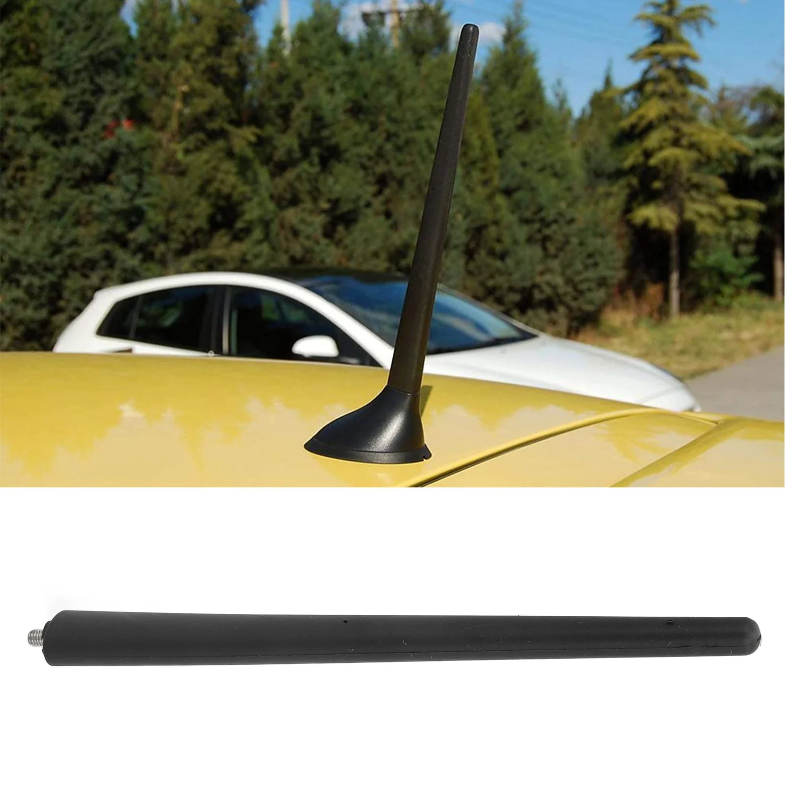 

200mm/7.87in Car Roof Antenna Rubber Aerial Mast Black Radio Aerial 52019353 51910790 Replacement For Fiat 500 2012+