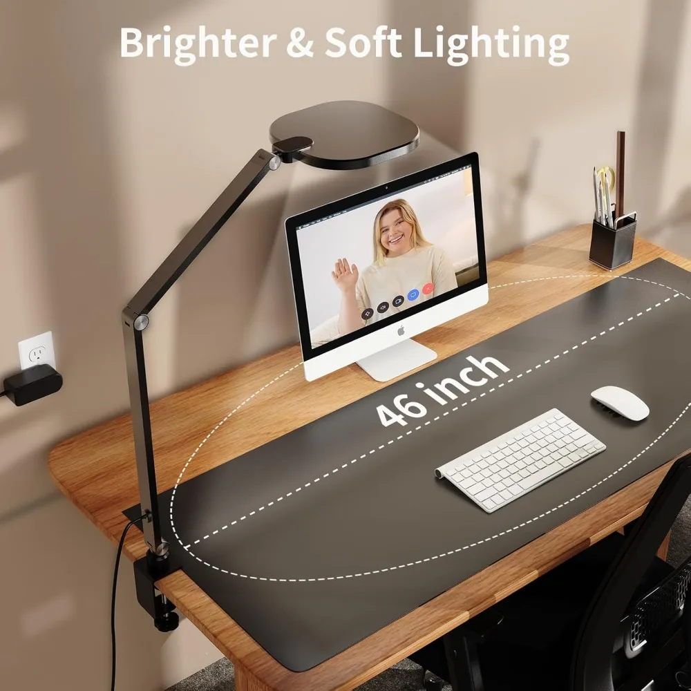 2Pack Video Conference Lighting, Zoom Lighting for Computer with Clamp, 30 Light Modes, Eye Caring Swing Arm Desk Light with Mem