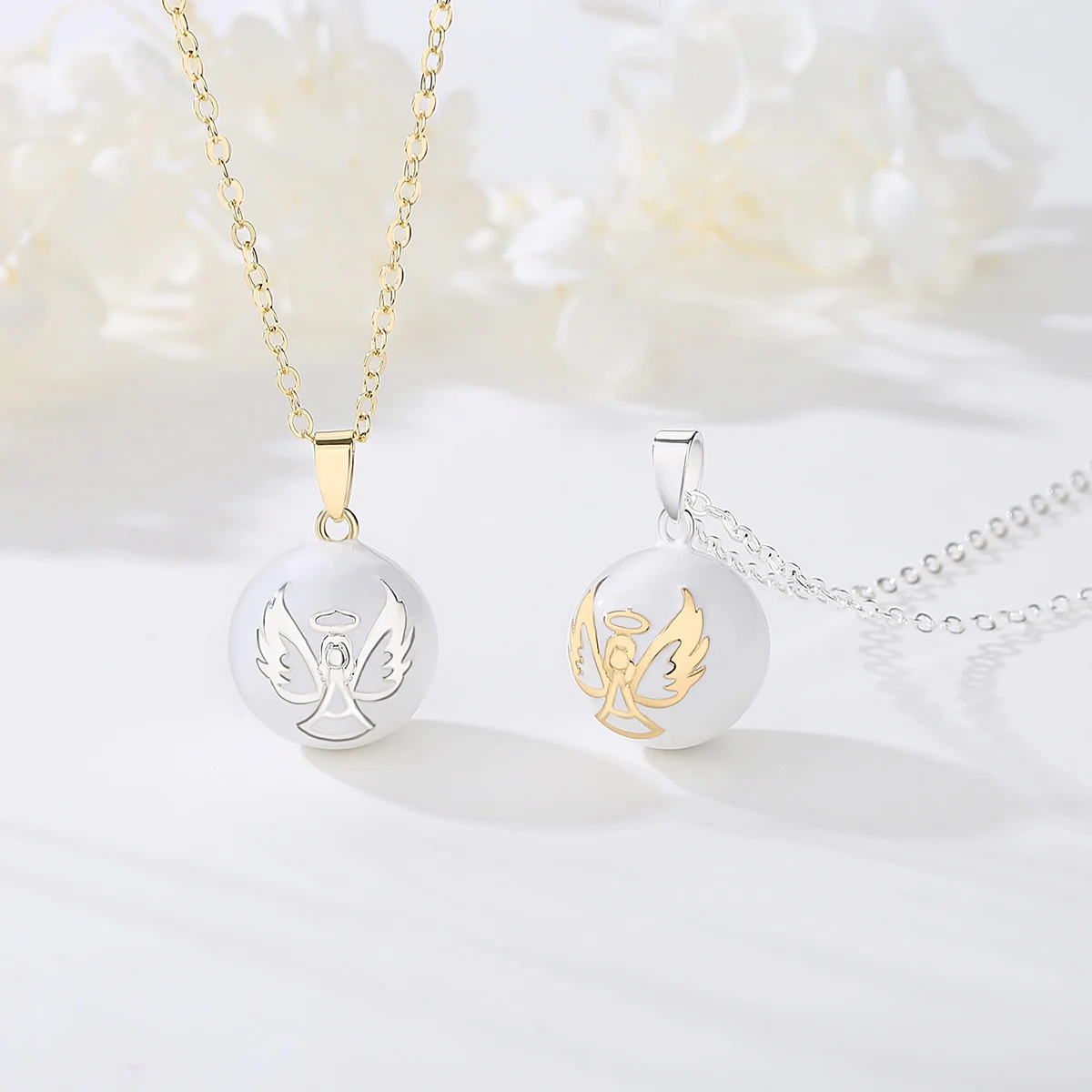 Eudora 20mm Harmony Ball Angel Pendant Pregnancy Bola Angel Caller Baby Wishing Chime Ball Necklace Fine Jewelry for Women Gift