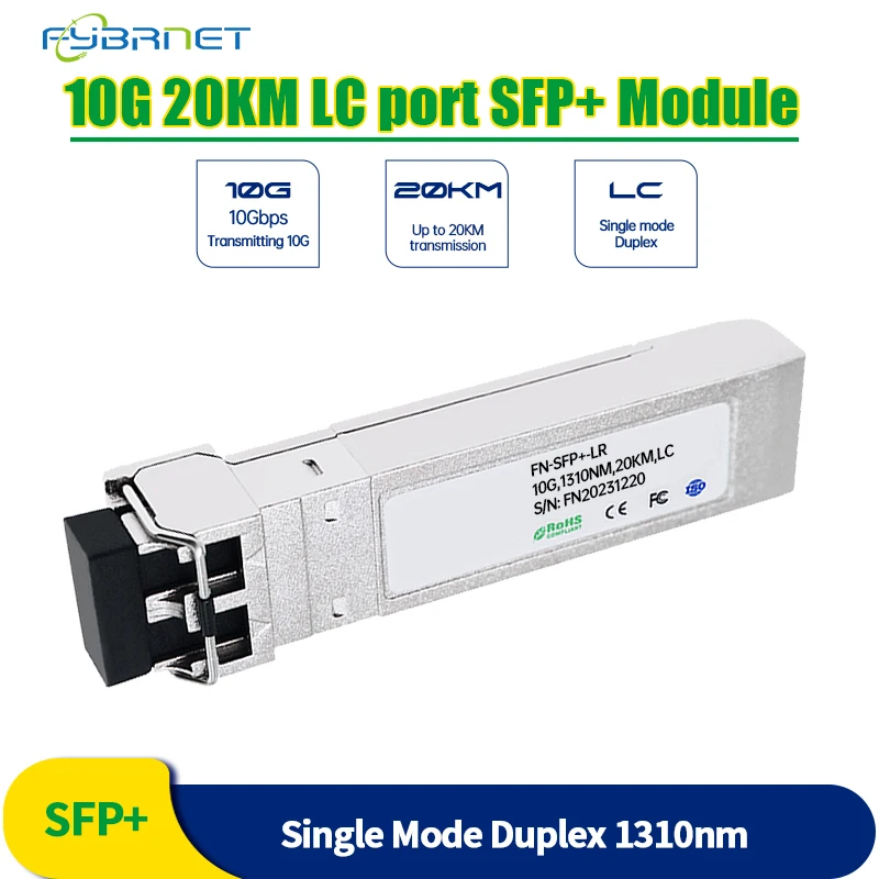 10G  Module 1310nm 20KM  single mode LC Connector duplex transceiver pluggable SFP+ module UP To 20km for Cisco/H3C Fiber switch